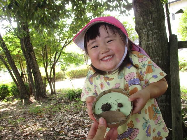 ふれあい公園で 秋の自然物で作品作ったよー